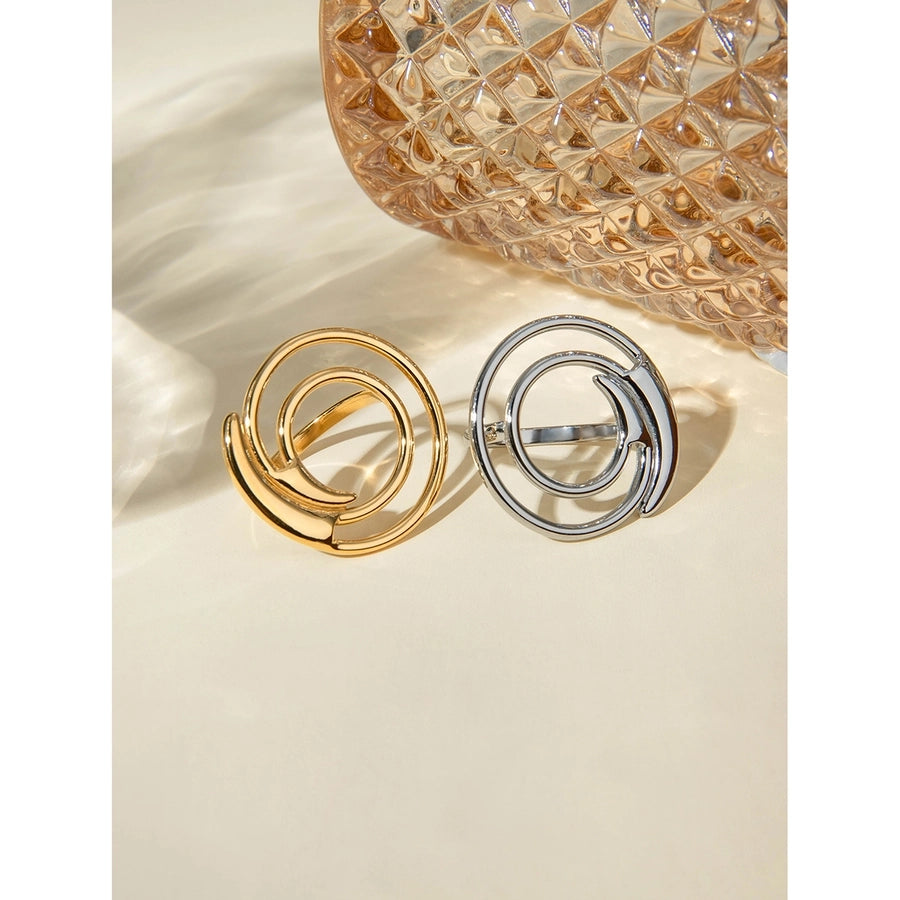 Spiral Ring [304 Stainless Steel, 18K Gold Plated]