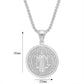 Saint Round Pendant Necklace [304 Stainless Steel]