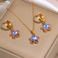 Heart Shape Flower Butterfly Jewelry Set [304 Stainless Steel]