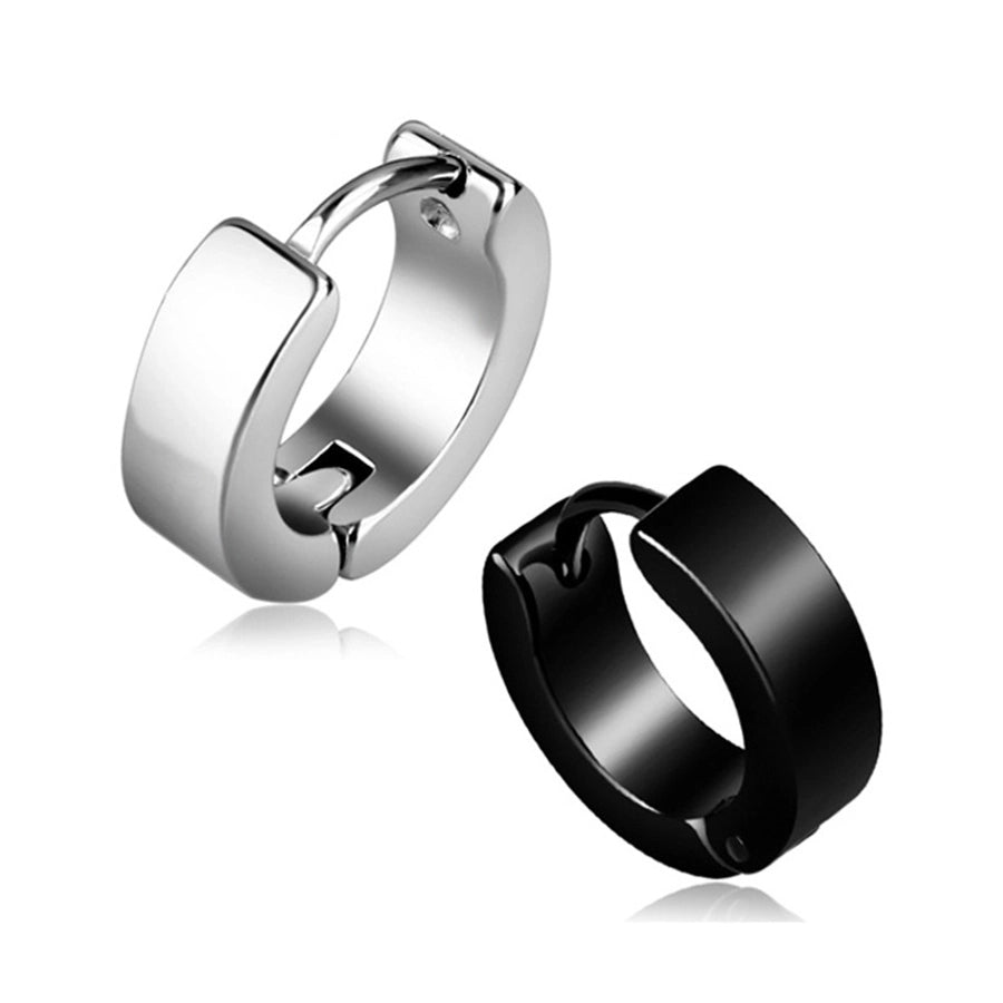 Geometric plating Hoop Earrings [Stainless Steel]