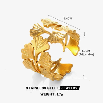 Leaf Ring [304 Stainless Steel 18K Gold Plated]