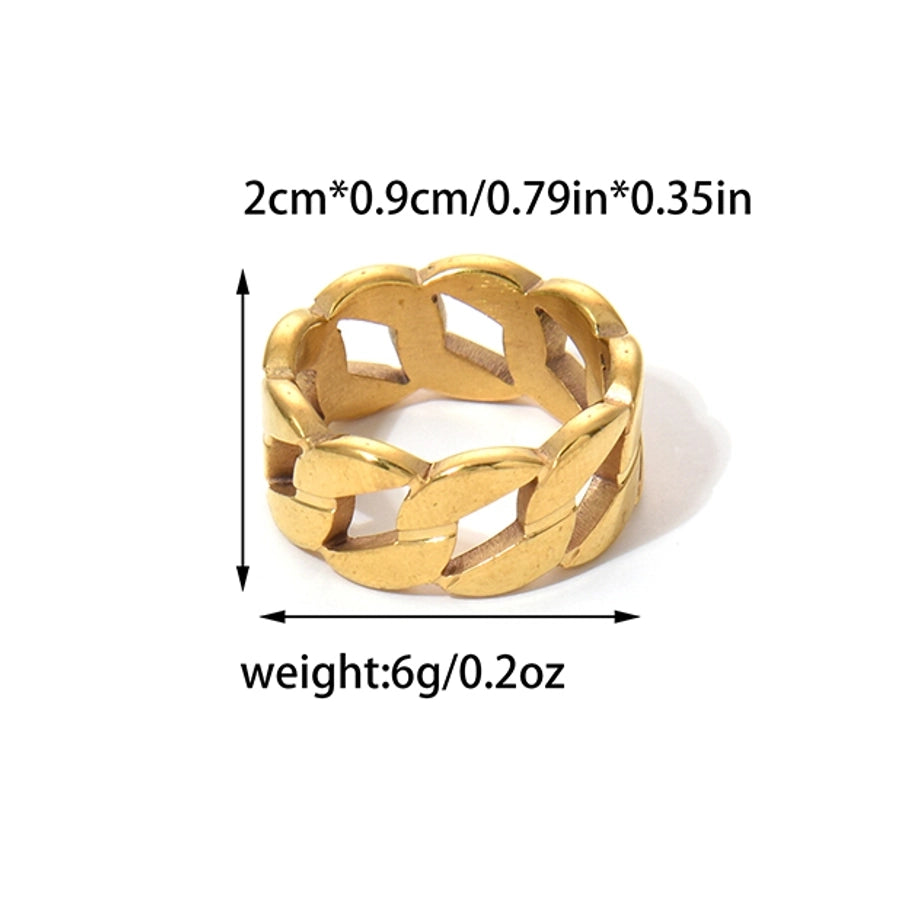 Thick Geometric Ring [304 Stainless Steel, 14K Gold Plated]