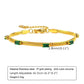 Bracelets à chaîne zircon verte [201 acier inoxydable, 18 carats en or]