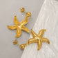 Marine Style Starfish Drop Earrings [304 Stainless Steel,18K Gold Plated]