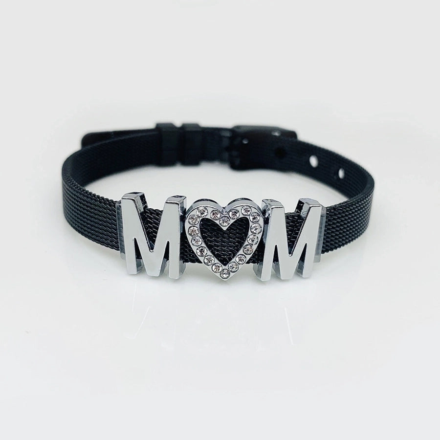 Mom Rhinestones Bracelet [Stainless Steel]