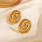 Spiral Plating Earrings [304 Stainless Steel, 18K Gold Plated]