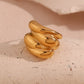 Jewelry Simple Style Classic Style Solid Color 304 Stainless Steel 18K Gold Plated Plating Rings