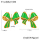 Color Preppy Style Bow Knot Enamel Earrings [304 Stainless Steel,18K Gold Plated]