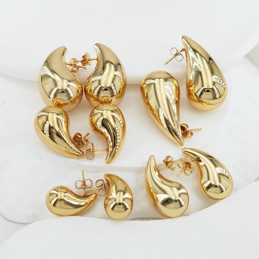 Water Droplets Earrings [304 Stainless Steel,18K,24K Gold Plated]