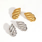 Wings Polishing Plating Earrings [304 Stainless Steel,18K Gold Plated]