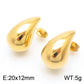 Water Droplets Ear Studs [Stainless Steel,18K Gold Plated]