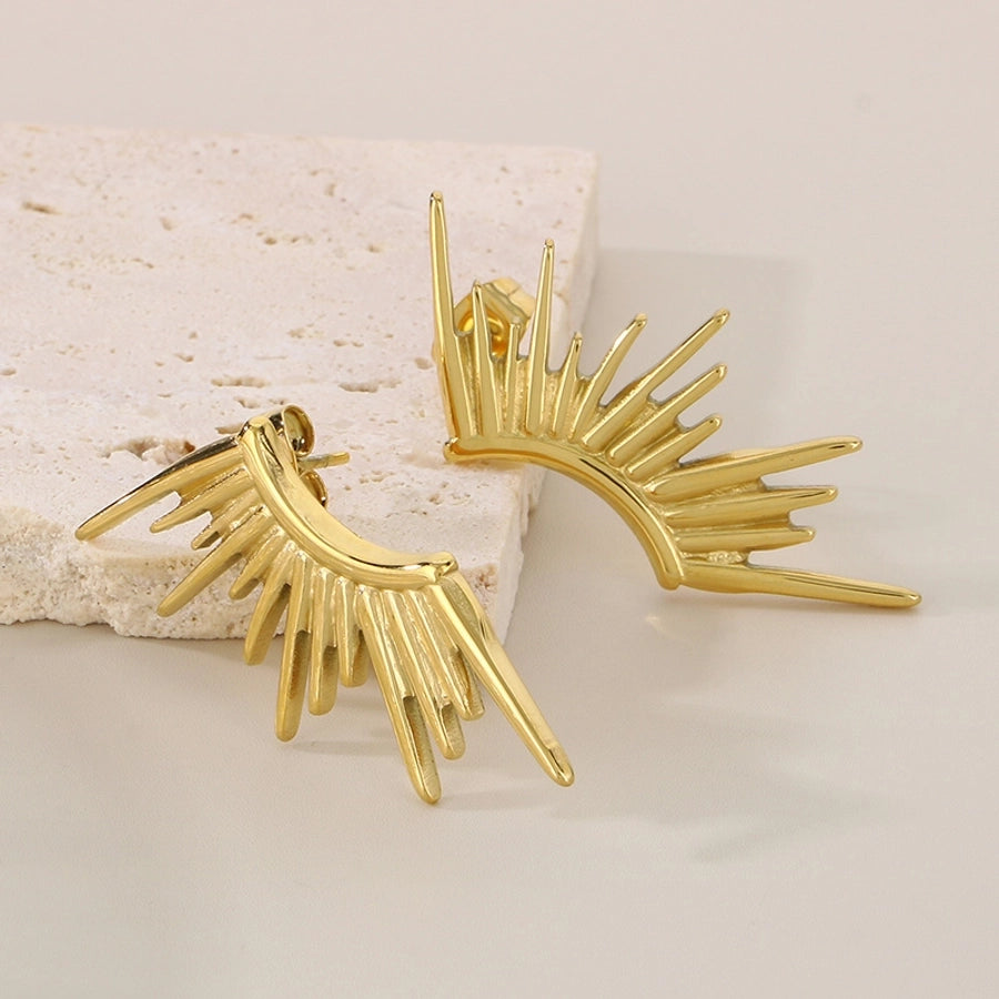 Sun Earrings [304 Stainless Steel, 18K Gold Plated]