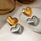 Matte Heart Shape Earrings [304 Stainless Steel,18K Gold Plated]