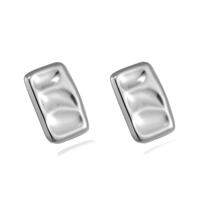 Matte Square Rectangle Earrings [304 Stainless Steel,18K Gold Plated]