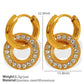 Geometric Round Square Artificial Pearls Rhinestones Earrings [304 Stainless Steel,18K Gold Plated]