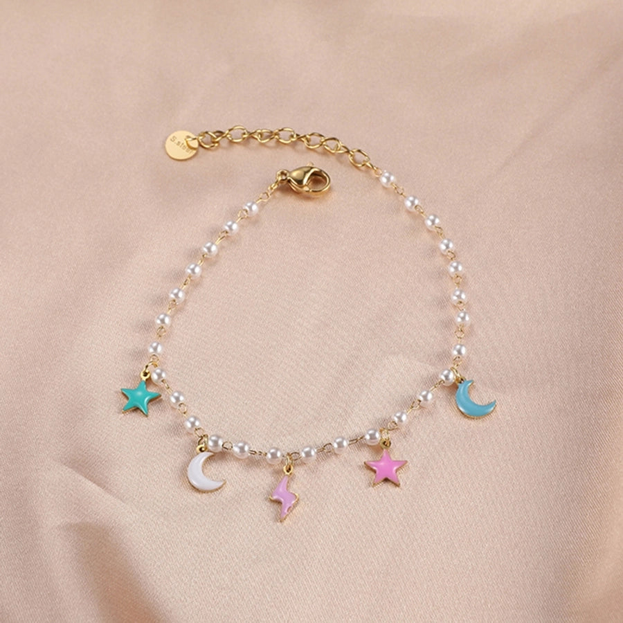 Luxurious Star/Moon Bracelets [Stainless Steel, 18K Gold Plated]