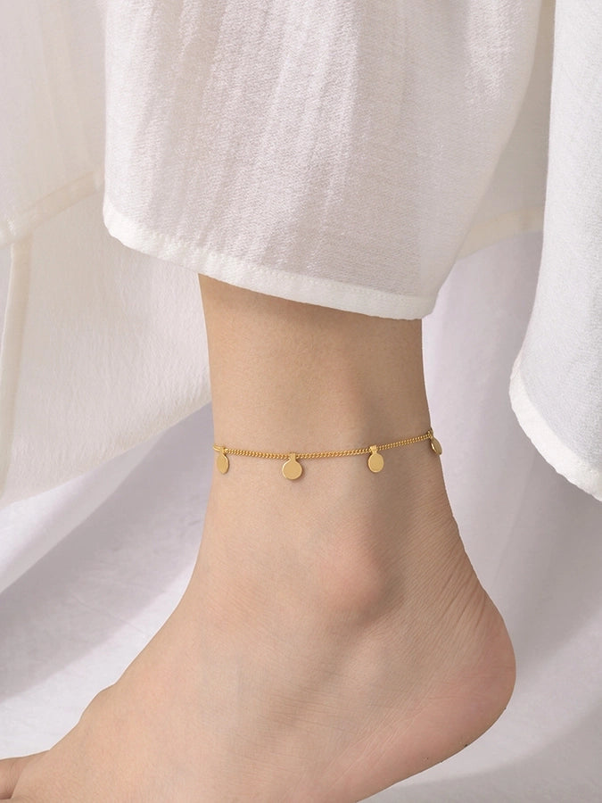 Leaves Anklet [201 Stainless Steel, 18K Gold Plated]