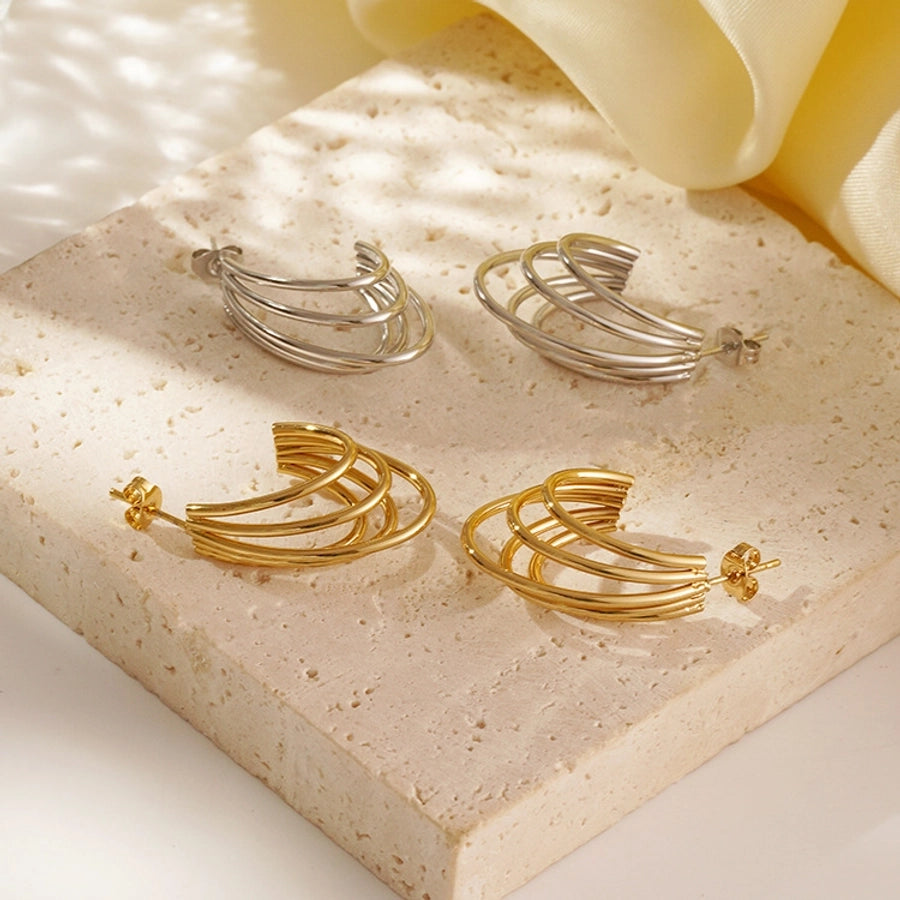 Multilayered Hoop Earrings [304 Stainless Steel]