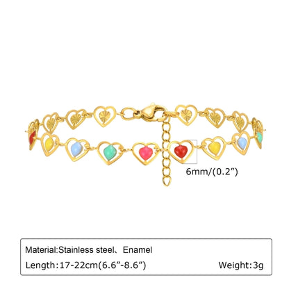 Cherry/Heart/Flower Bracelets [201 Stainless Steel,18K Gold Plated]