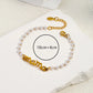 Artificial Pearls Mama Bracelet [304 Stainless Steel, 18K Gold Plated]