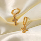 Cross Designs Hoop Earrings [304 Stainless Steel,18K Gold Plated]