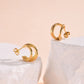 Triple Hoop Earrings [201 Stainless Steel,18K Gold Plated]