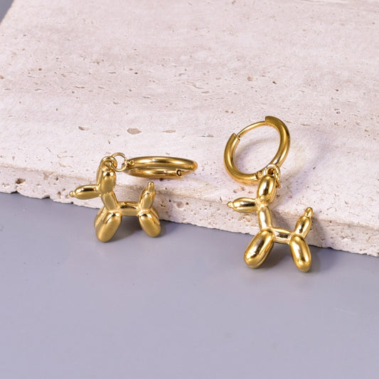 Cartoon Dog Drop Earrings [304 Stainless Steel 18K Gold Plated]