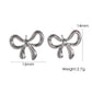 Heart Shape Bow Knot Earrings [304 Stainless Steel,14K Gold Plated]