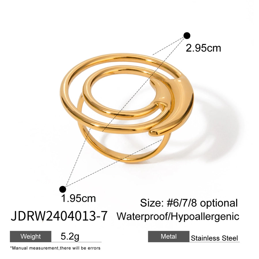 Spiral Ring [304 Stainless Steel, 18K Gold Plated]