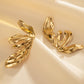 Flower Wings Earrings [304 Stainless Steel,18K Gold Plated]