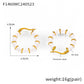 U Shape Bamboo Enamel Earrings [304 Stainless Steel,18K Gold Plated]