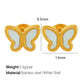 Butterfly White shell Earrings [304 Stainless Steel]