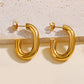 U Shaped Earrings [304 Stainless Steel,18K Gold Plated]