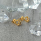 Double Heart Shape Zircon Earrings [304 Stainless Steel,14K Gold Plated]