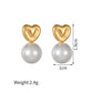 Mix Pearl Ear Studs [304 Stainless Steel,18K Gold Plated]