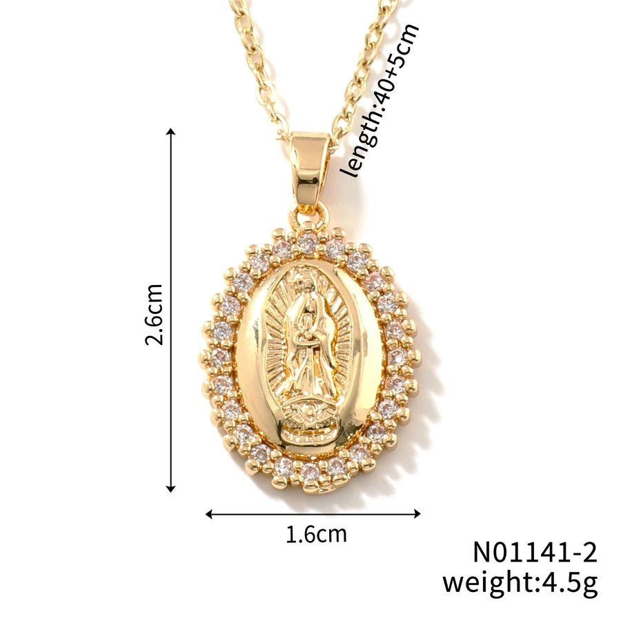 Vintage StyleVirgin Mary Pendant Necklace [304 Stainless Steel,Copper]