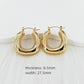 Vintage Style U Shape Earrings [304 Stainless Steel, 18K, 24K Gold Plated]