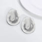 Flat Oval Plating Earrings [304 Stainless Steel,18K Gold Plated]