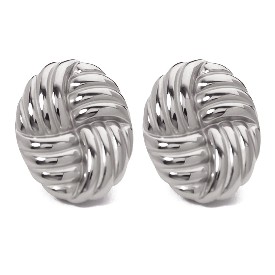 Silver Monogram Earrings [304 Stainless Steel]