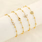 Bead Zircon Bracelets [304 Stainless Steel, 18K Gold Plated]