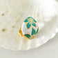 Vintage Flower Enamel Ring [Stainless Steel]