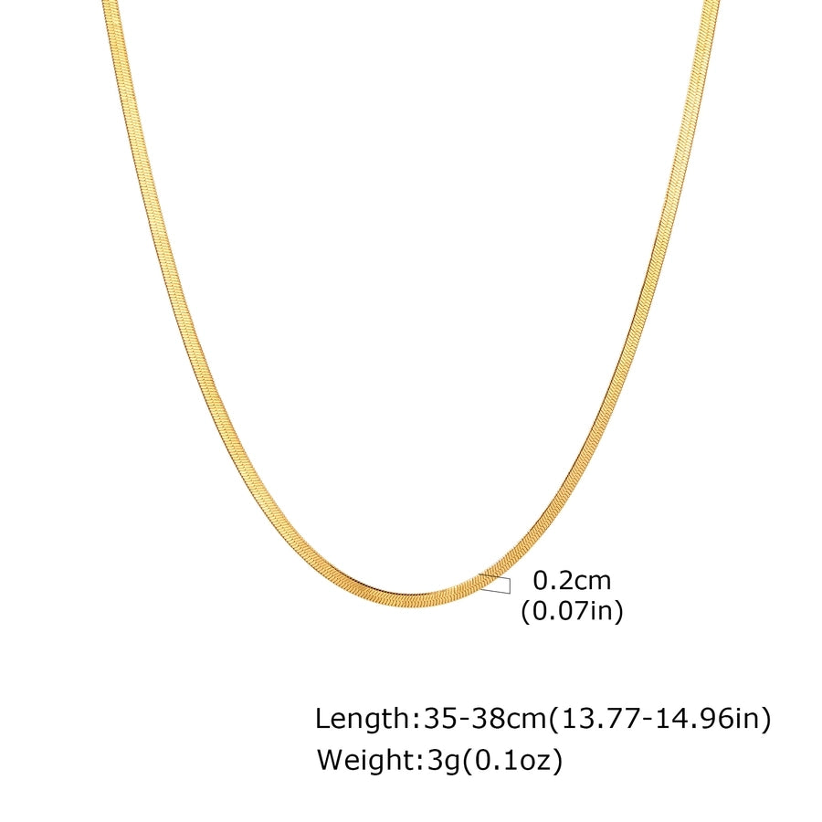 Flat Snake Chain Bracelets/Necklace [304 Stainless Steel,18K Gold Plated]