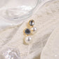 Pearl Zircon Ear Studs [304 Stainless Steel,14K Gold Plated]