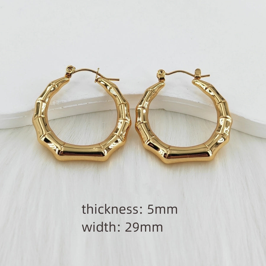 Orecchini a forma a U in stile vintage [acciaio inossidabile 304, 18K, oro 24K.