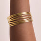 C Vorm Bangle armband [304 Roestvrij staal 18K GOUD GOLDED]