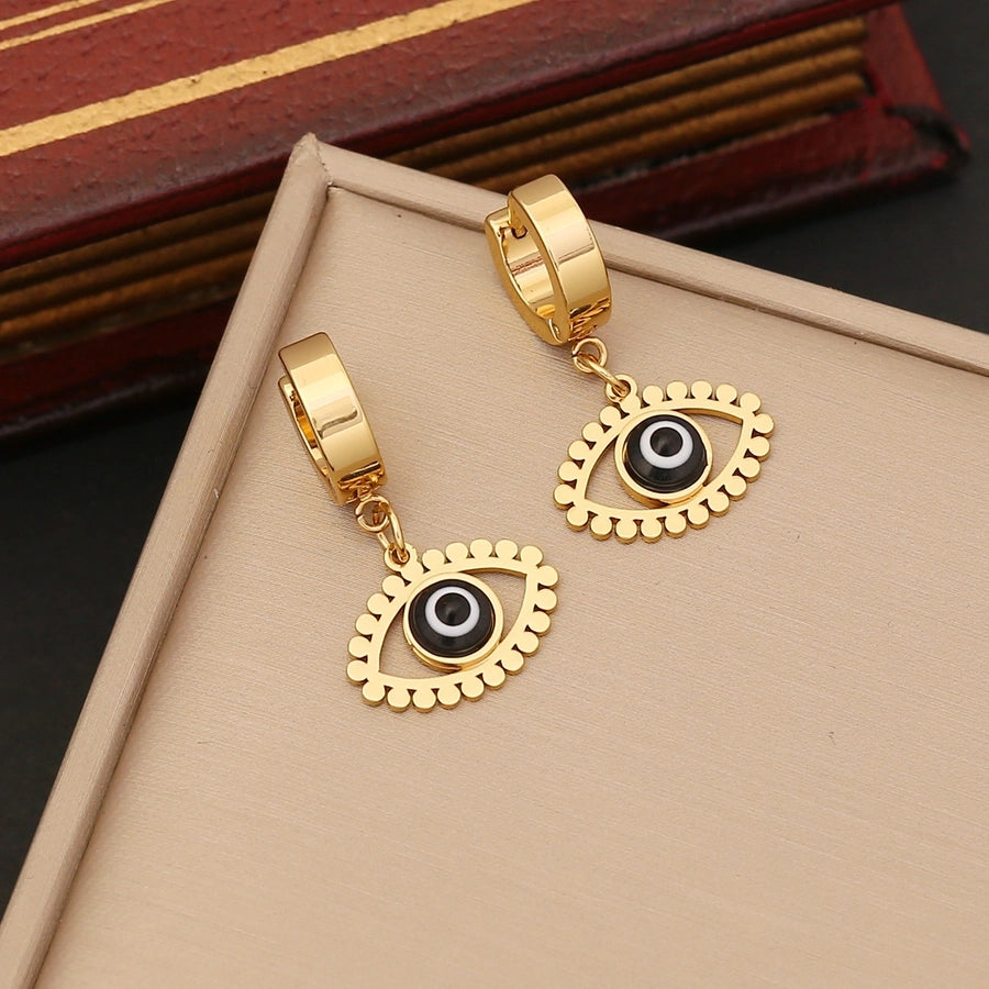 Retro Devil's eye Bracelet/Earrings/Necklace [Stainless Steel,18K Gold Plated]