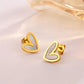 Heart Shape Acrylic Jewelry Set Earrings [304 Stainless Steel, 18K Gold Plated]