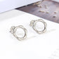 Silver Feather/Snake Shape/Hollow Circle Earrings [Stainless Steel]