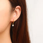 Heart Shape Rhinestones Hoop Drop Earrings [304 Stainless Steel,18K Gold Plated]