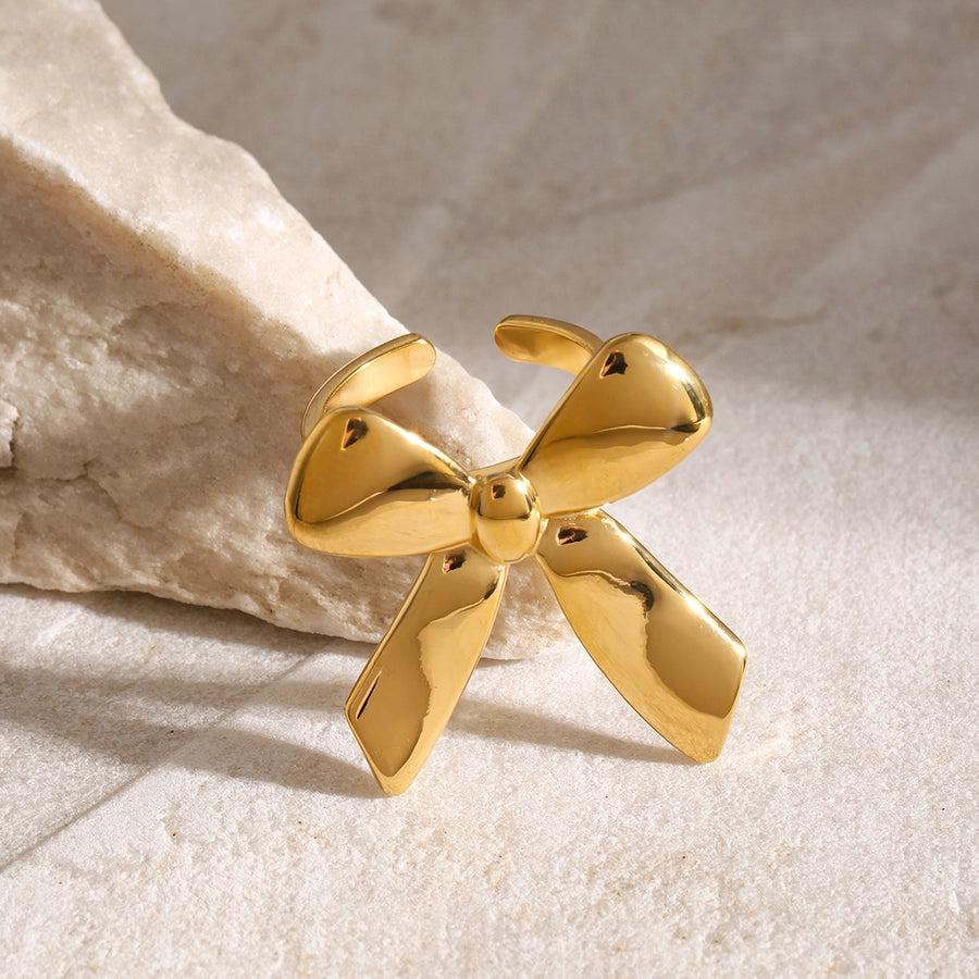 Bow Knot Ring [304 Stainless Steel 18K Gold Plated]